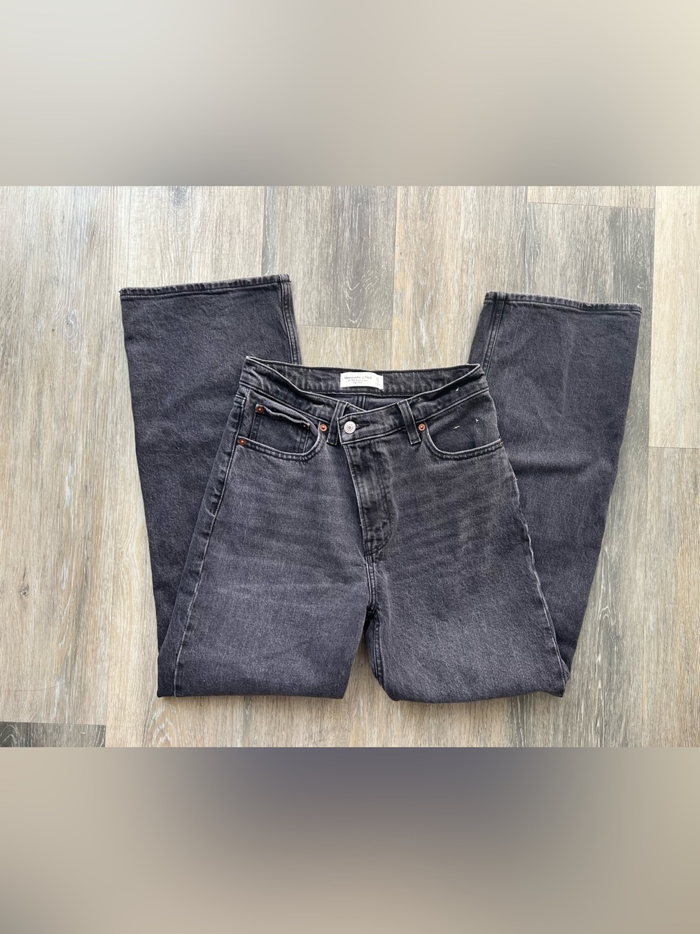 Abercrombie & Fitch Washed Black Straight Jeans